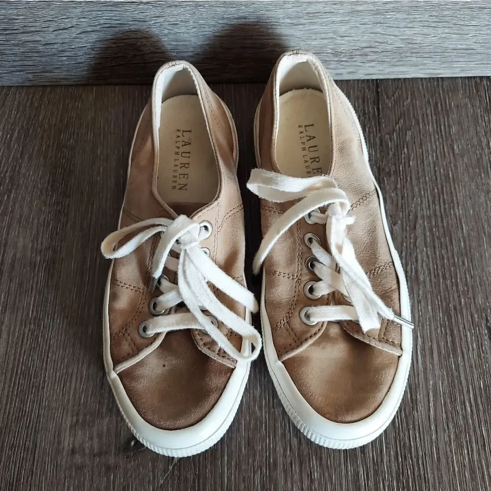 Lauren Ralph Lauren Jolie Tennis Shoes Ladies Suede Sneaker Size 6 Lace Up
